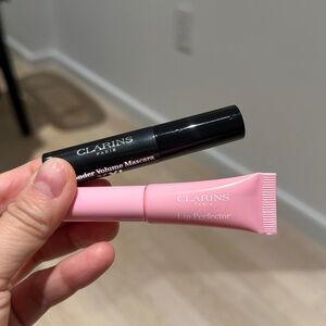 Clarins Black Mascara and Pink Lip Perfector Set